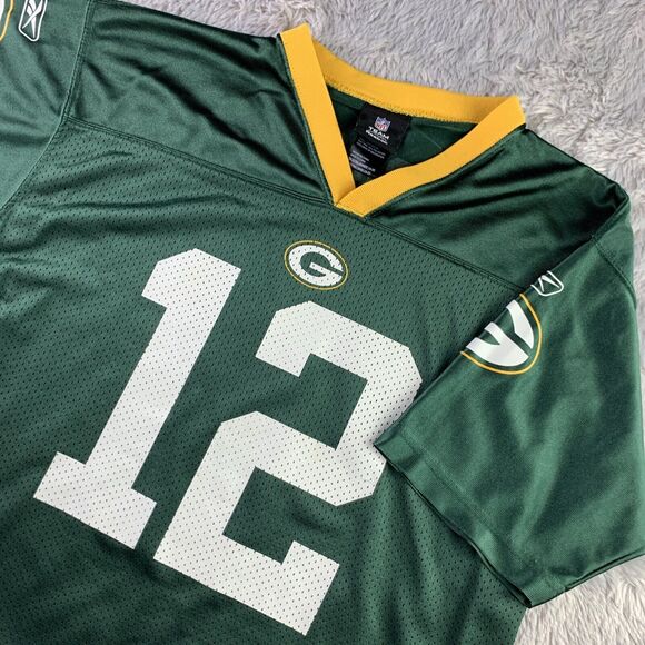 Green Bay Packers Jersey Youth Extra Large Reebok Aaron Rodgers #12 NFL Football - Picture 1 of 13